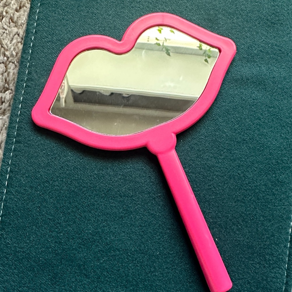 Pink Lip-Shaped Hand Mirror
